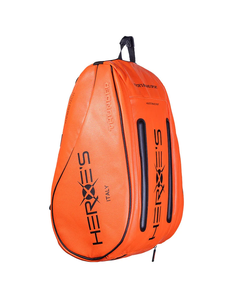 HEROE'S Sac De Sport THUNDER FUTURA – Cuir PU, Compartiment Raquette Thermo Tech, Poche Chaussures, 42x60x32 Cm