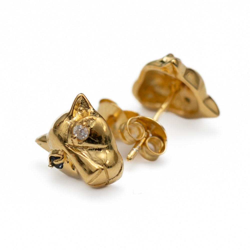 Orecchini Pantera ATEMA x IMOCO VOLLEY in Argento 925 con Cubic Zirconia Dorati – 9x9 mm